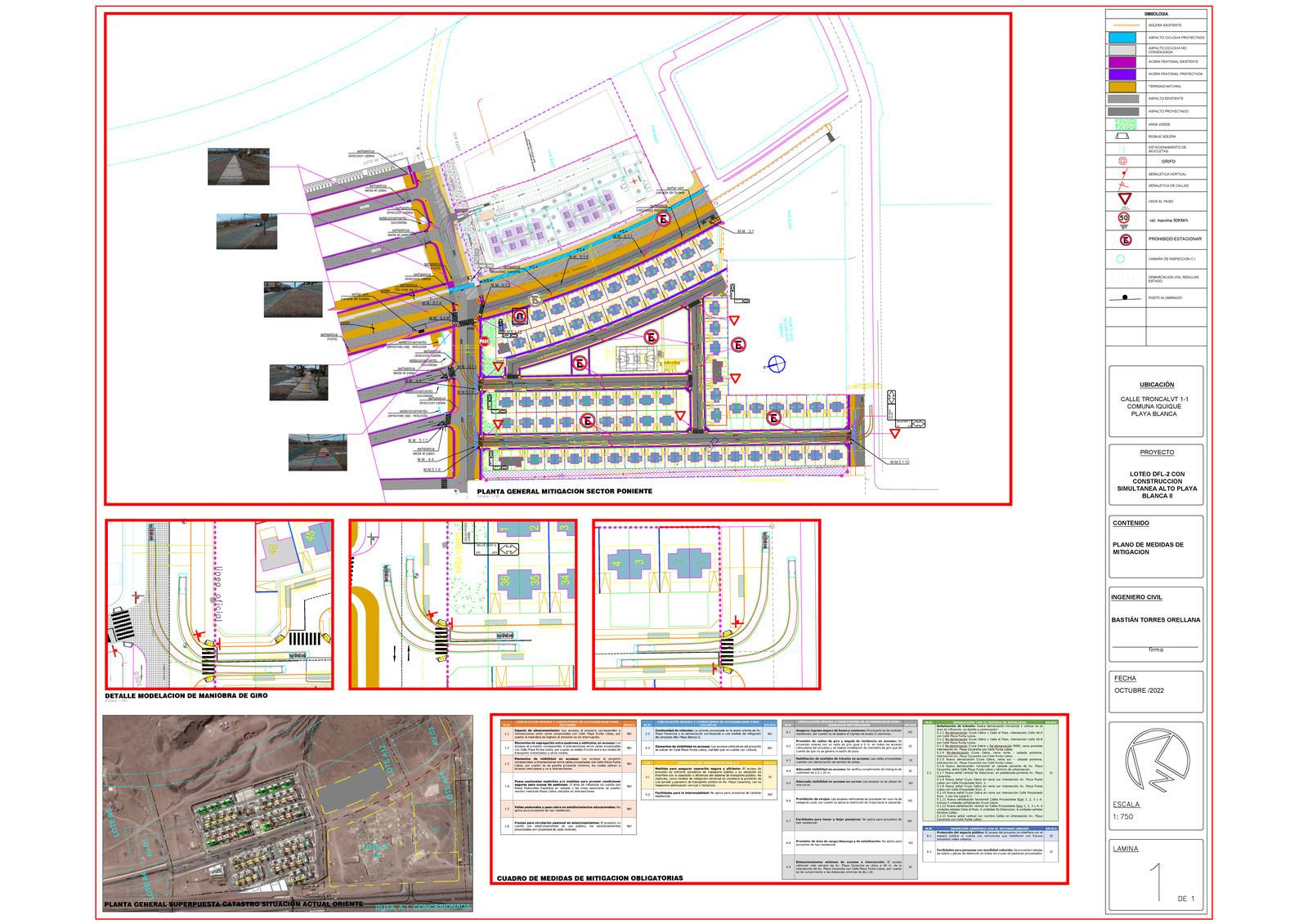Plano de medidas de mitigación del proyecto Loteo DFL-2 con construcción simultánea Alto Playa Blanca II — Viviendas